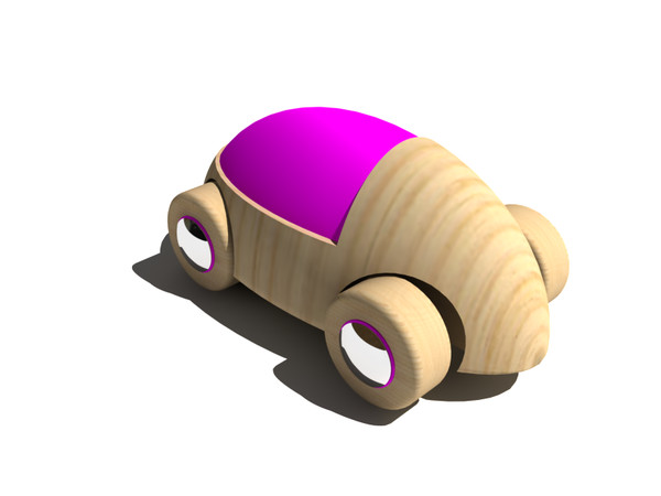 3d toy car - Pink wooden toy car by dragisadj
